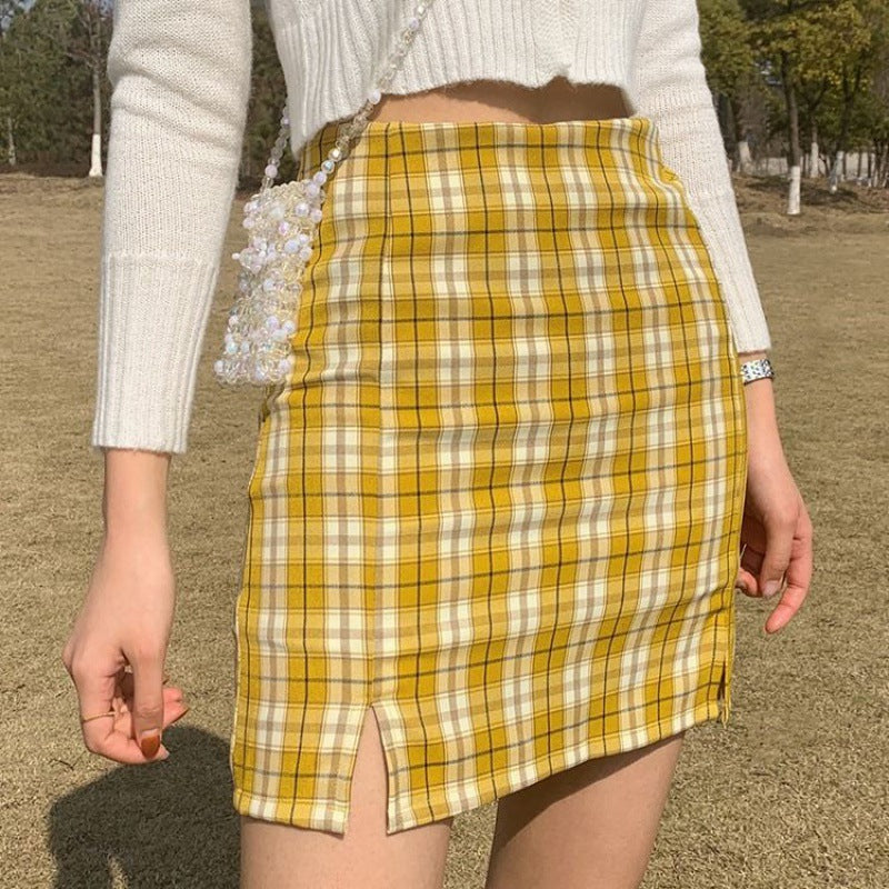 Female Student Korean Version Was Thin High Waist A-Line Skirt Skirt Female