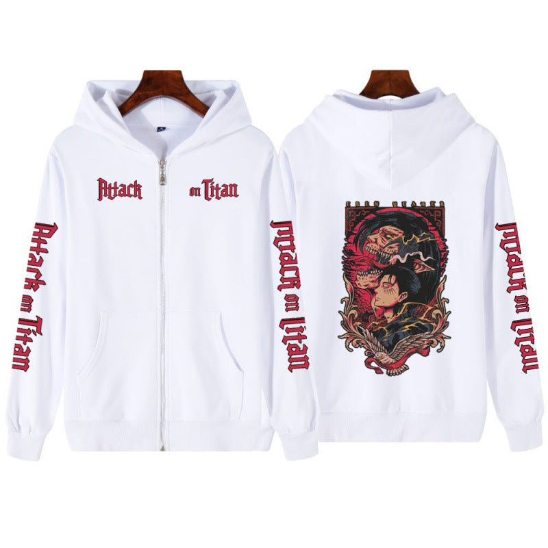 Printed Zipper Sweater Autumn And Winter Unisex Coat Hoodie