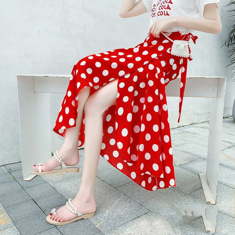 Sun-proof Skirt Chiffon Half-length High Waist A- Line With Lining