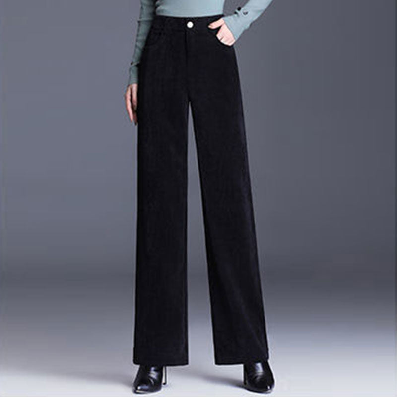 Fashion Solid Color Chenille Corduroy Wide-leg Pants