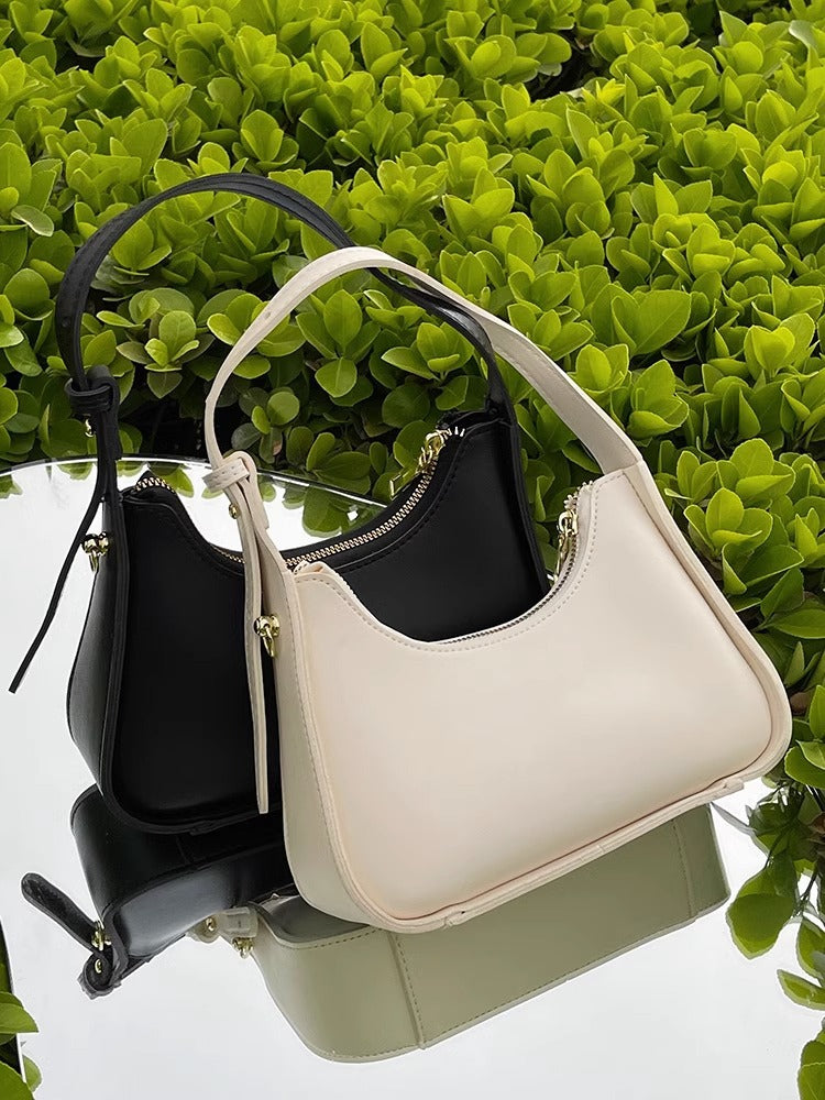 Versatile Handheld White Shoulder Bag