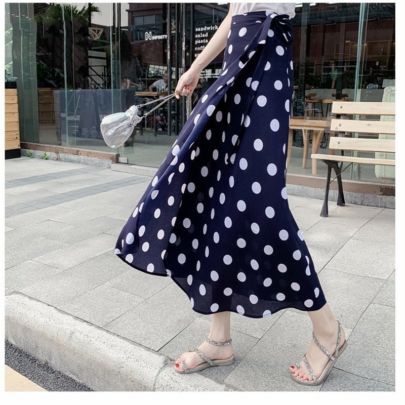 Sun-proof Skirt Chiffon Half-length High Waist A- Line With Lining