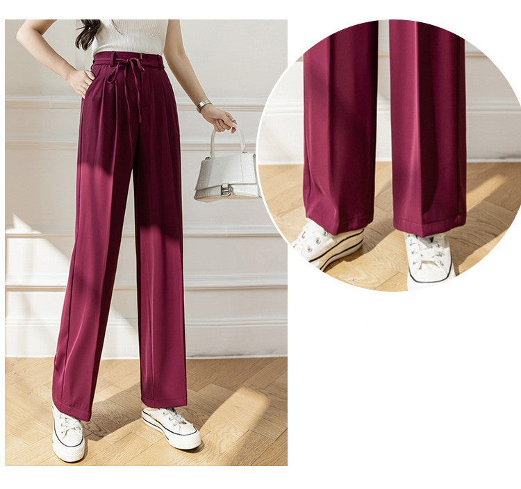 High Waist Drape Straight Loose Wide Leg Pants