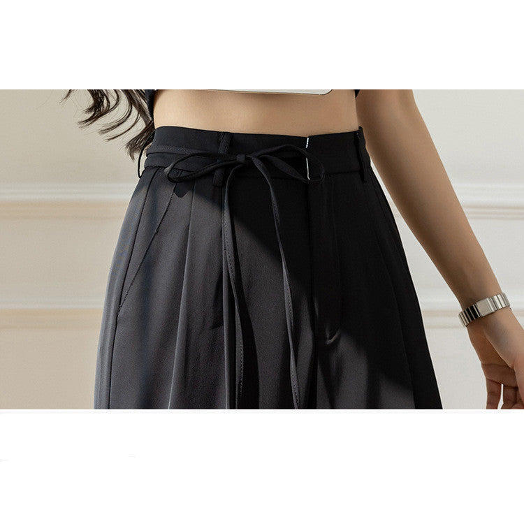 High Waist Drape Straight Loose Wide Leg Pants