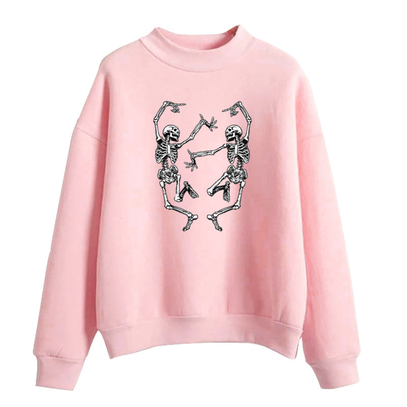 Dancing Skull Fun Print Pullover Halloween Street