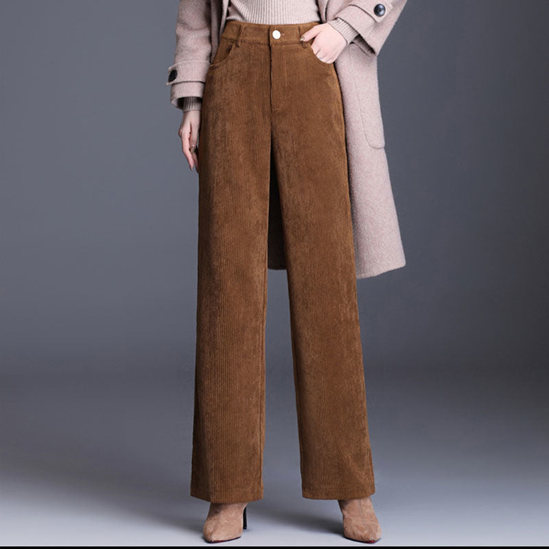 Fashion Solid Color Chenille Corduroy Wide-leg Pants