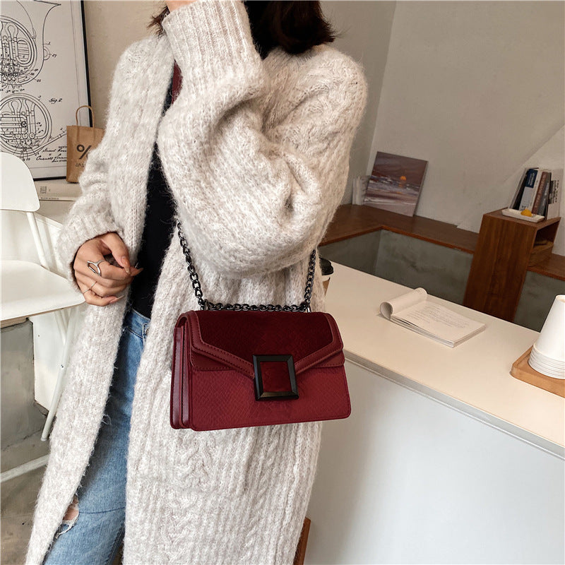 Square Crossbody Bag New High-quality Matte Leather Women's Designer Handbag Chain Shoulder Messenger Bag