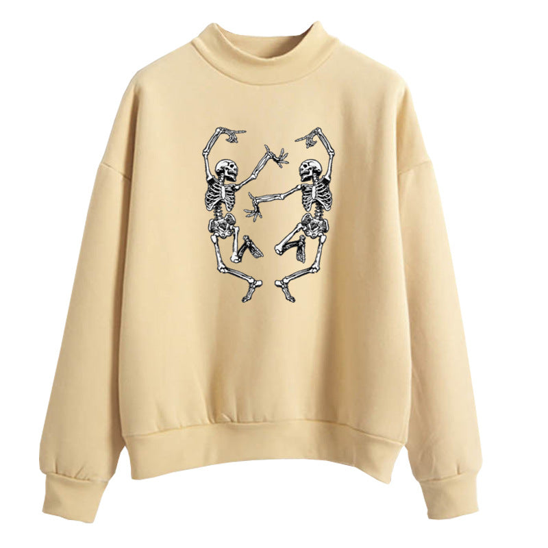 Dancing Skull Fun Print Pullover Halloween Street