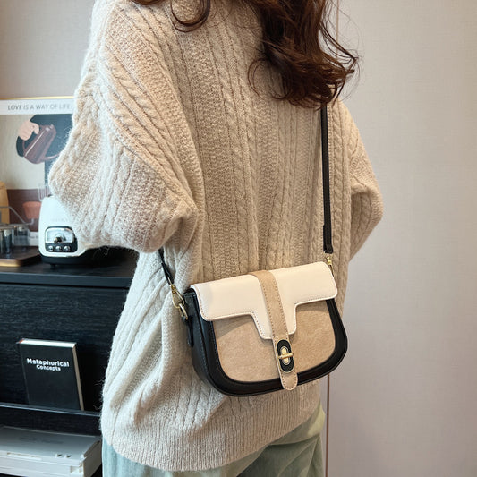 Retro Casual Bag Female Fashion Color Contrast