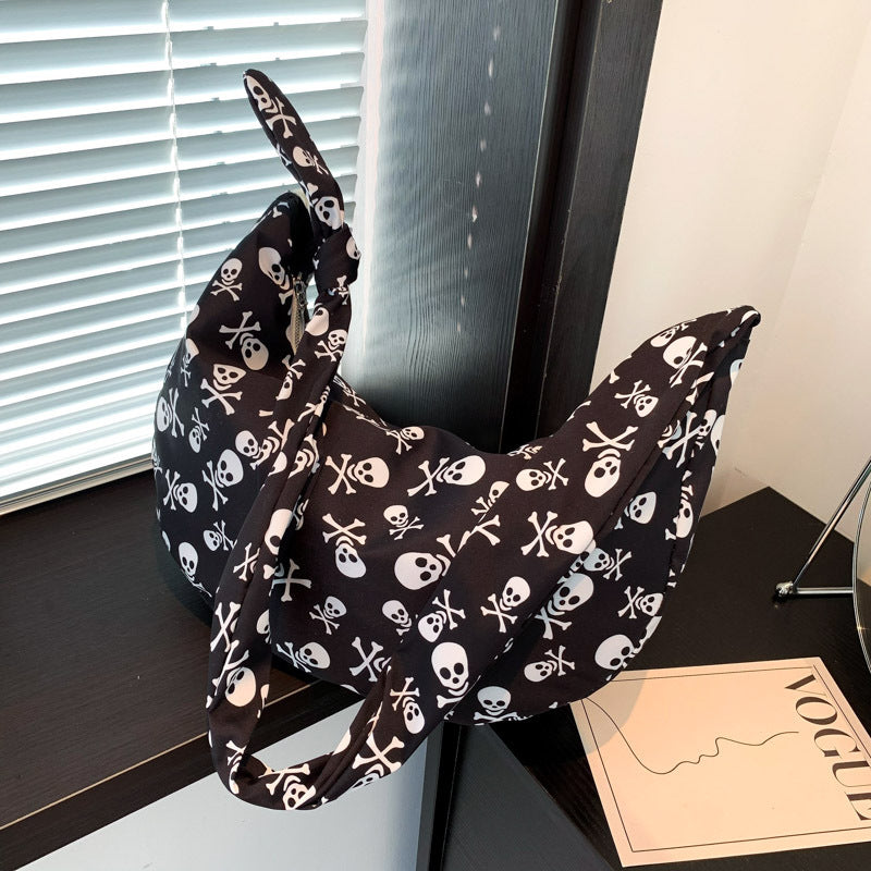 Women's Fashionable Simple Niche Printed Underarm Shoulder Messenger Bag