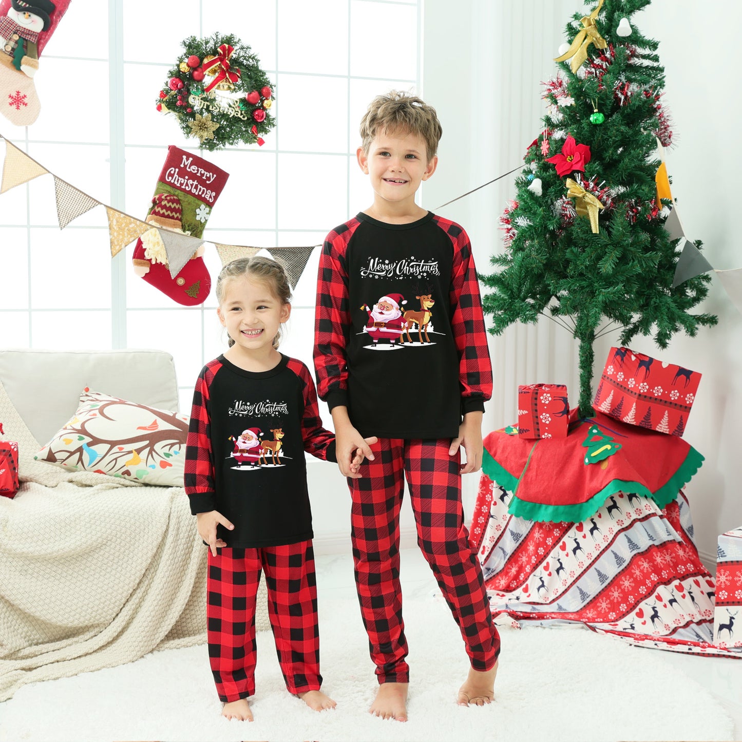 Christmas Parent-child Homewear Clothes Pajamas Suit