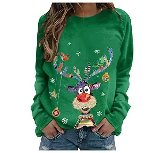 Women's Christmas Long Sleeve Crew Neck Sweatshirt