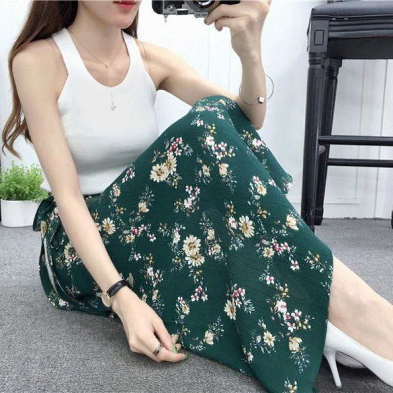 Sun-proof Skirt Chiffon Half-length High Waist A- Line With Lining