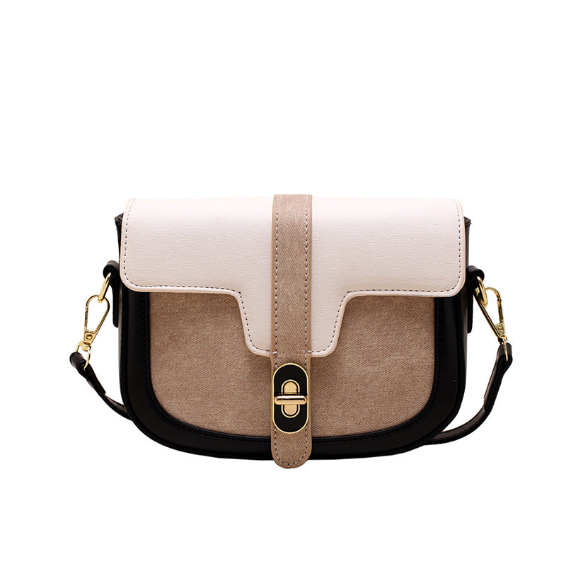 Retro Casual Bag Female Fashion Color Contrast