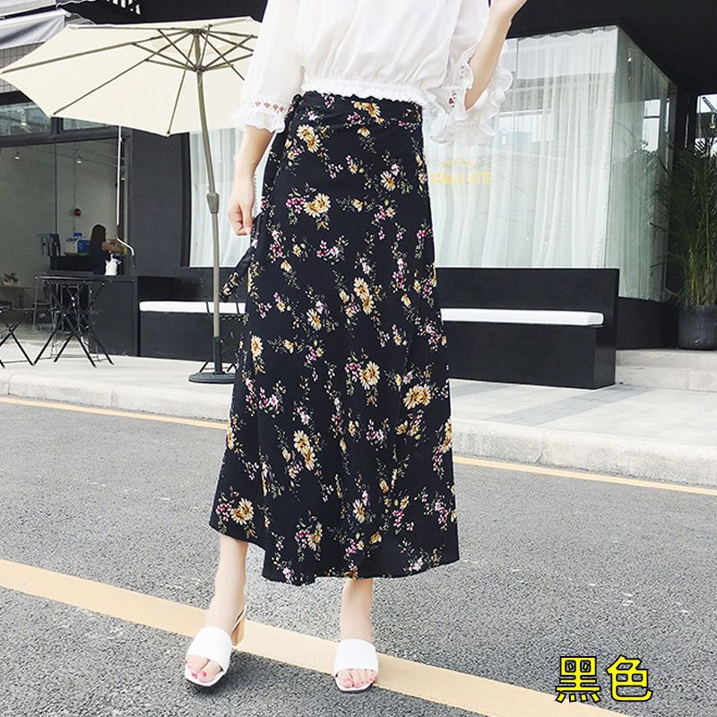 Sun-proof Skirt Chiffon Half-length High Waist A- Line With Lining