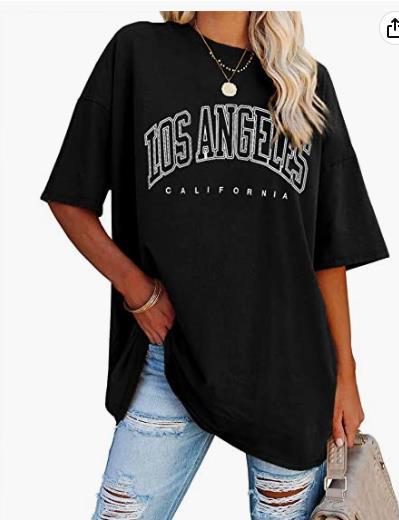 Women's Oversized Half Sleeve Summer Loose Casual T-shirt