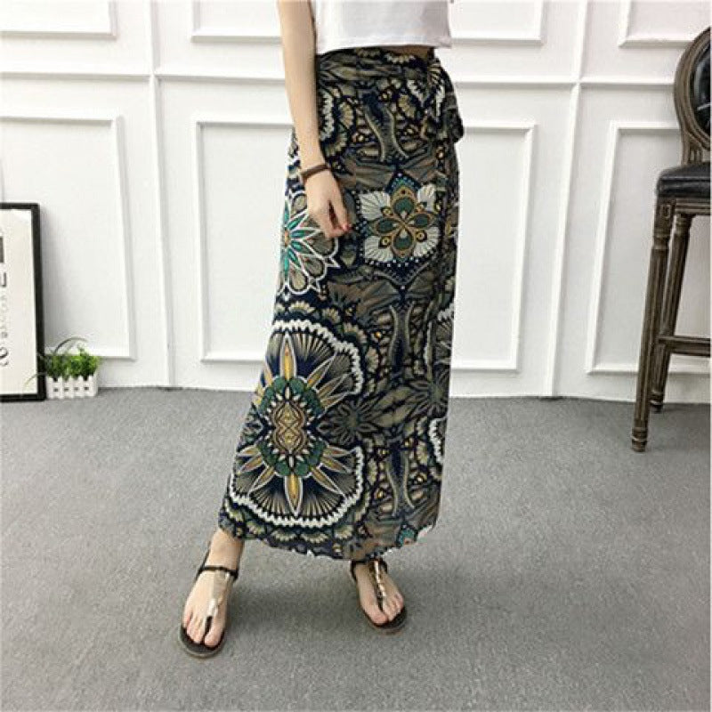 Sun-proof Skirt Chiffon Half-length High Waist A- Line With Lining