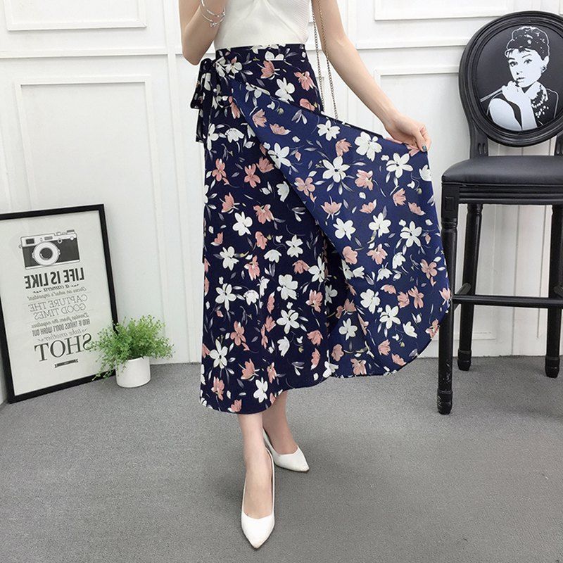 Sun-proof Skirt Chiffon Half-length High Waist A- Line With Lining