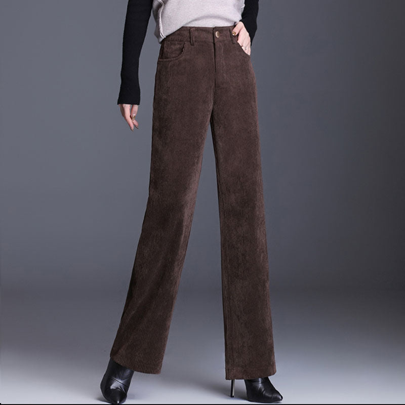 Fashion Solid Color Chenille Corduroy Wide-leg Pants