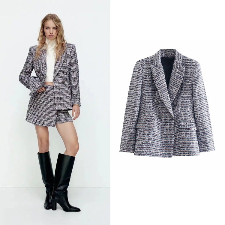 Temperament Commuter Ladies Style Woolen Textured Blazer