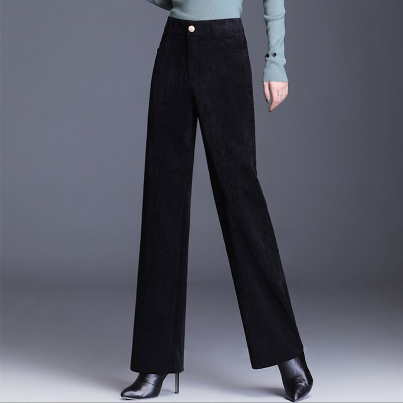 Fashion Solid Color Chenille Corduroy Wide-leg Pants