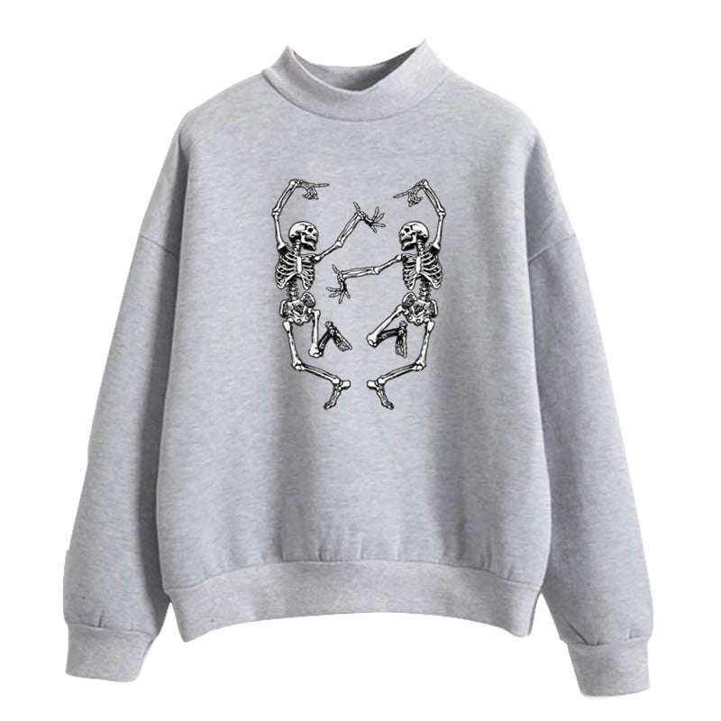 Dancing Skull Fun Print Pullover Halloween Street