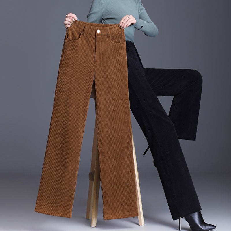 Fashion Solid Color Chenille Corduroy Wide-leg Pants