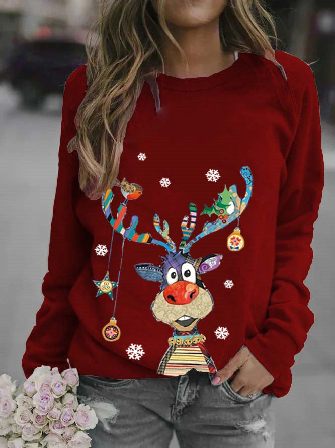 Women's Christmas Long Sleeve Crew Neck Sweatshirt