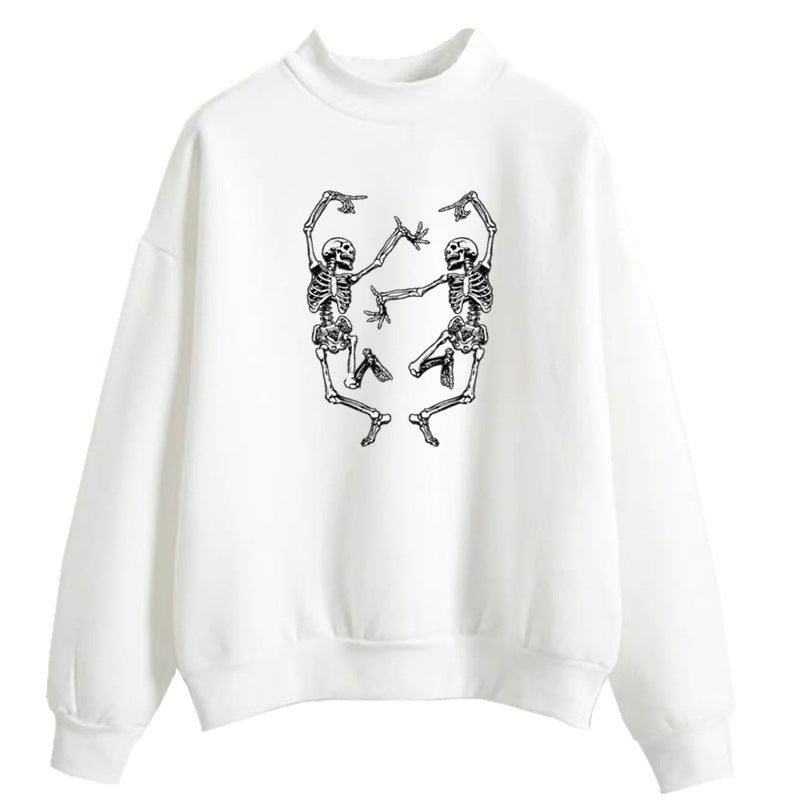 Dancing Skull Fun Print Pullover Halloween Street