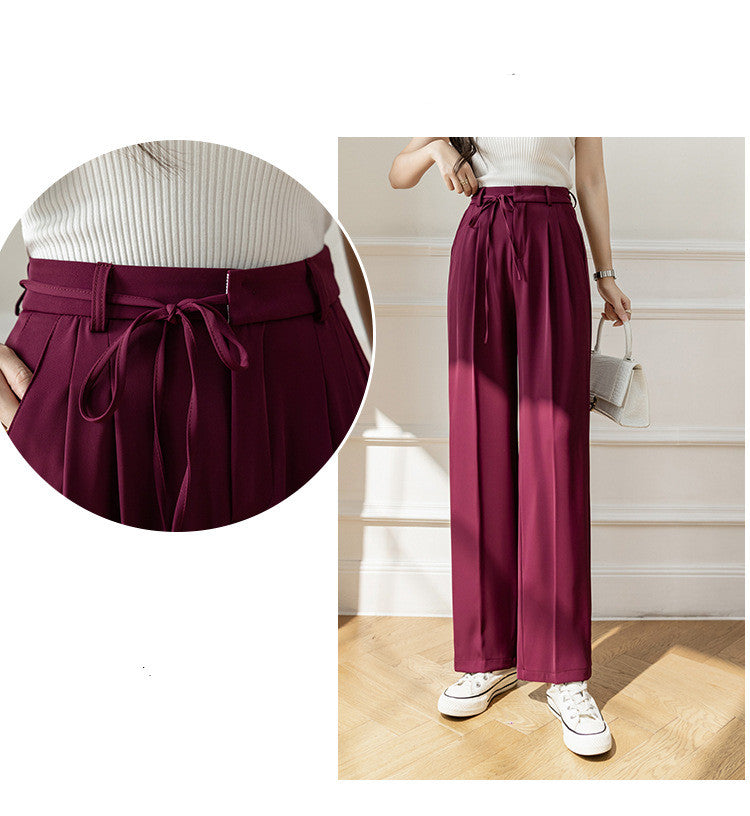 High Waist Drape Straight Loose Wide Leg Pants