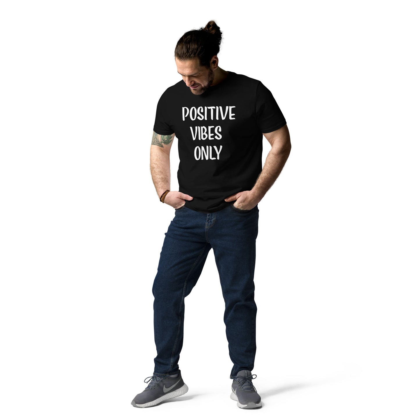 Unisex-Bio-Baumwoll-T-Shirt positive vibes only