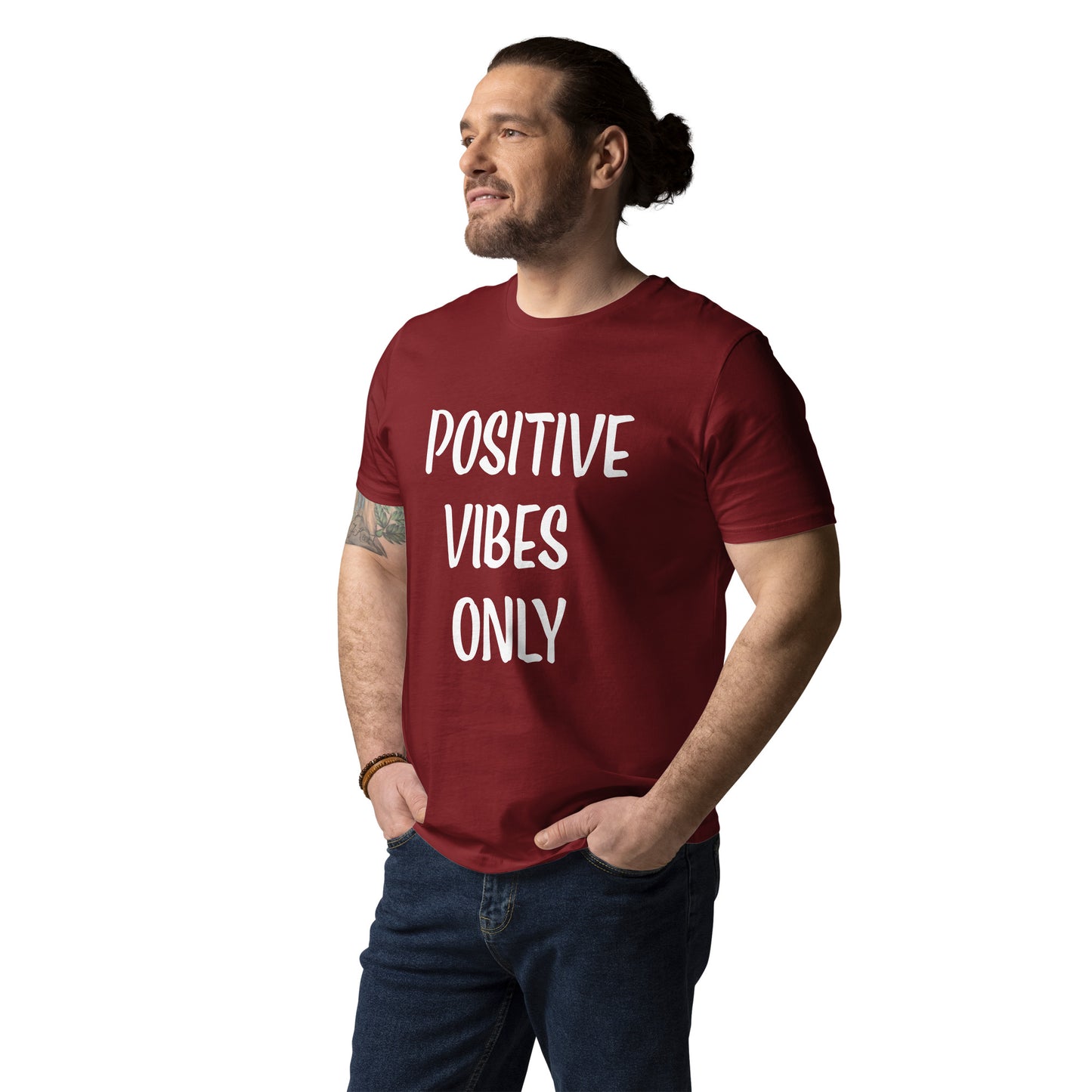 Unisex-Bio-Baumwoll-T-Shirt positive vibes only