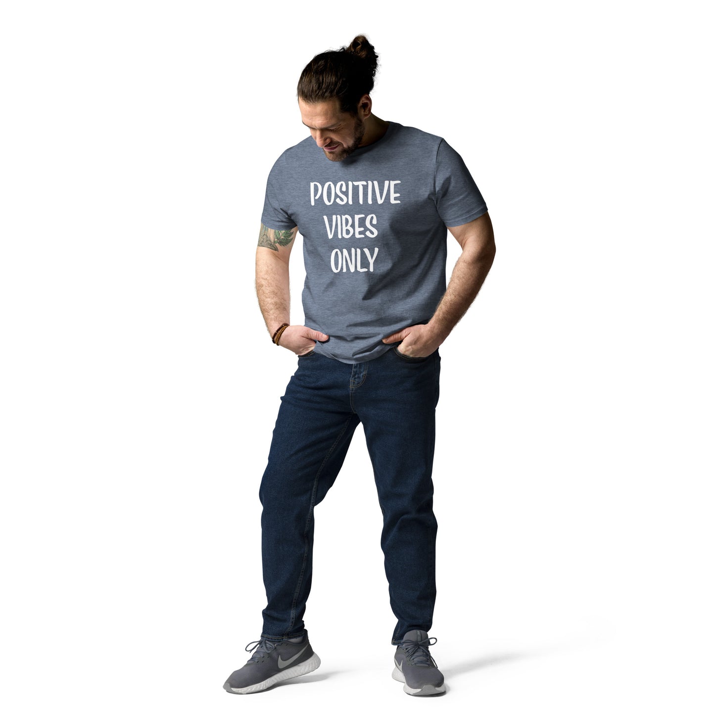 Unisex-Bio-Baumwoll-T-Shirt positive vibes only