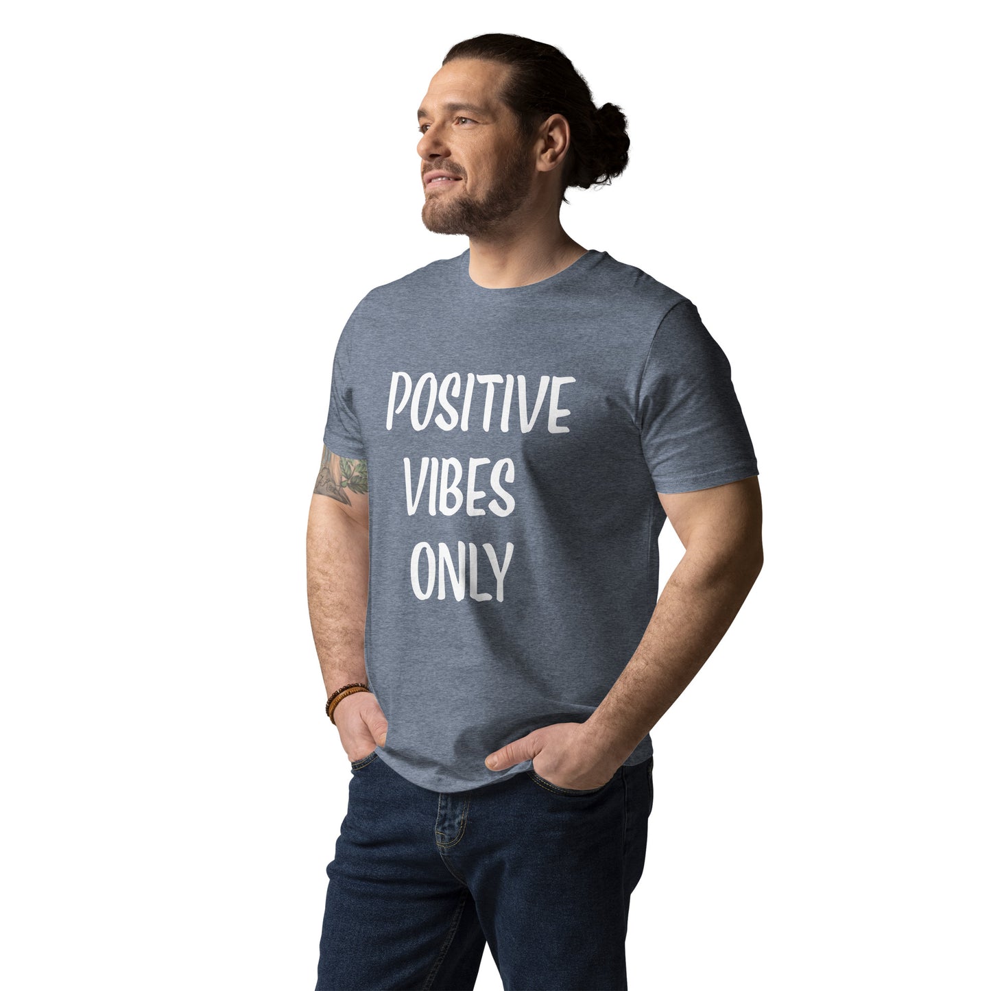 Unisex-Bio-Baumwoll-T-Shirt positive vibes only