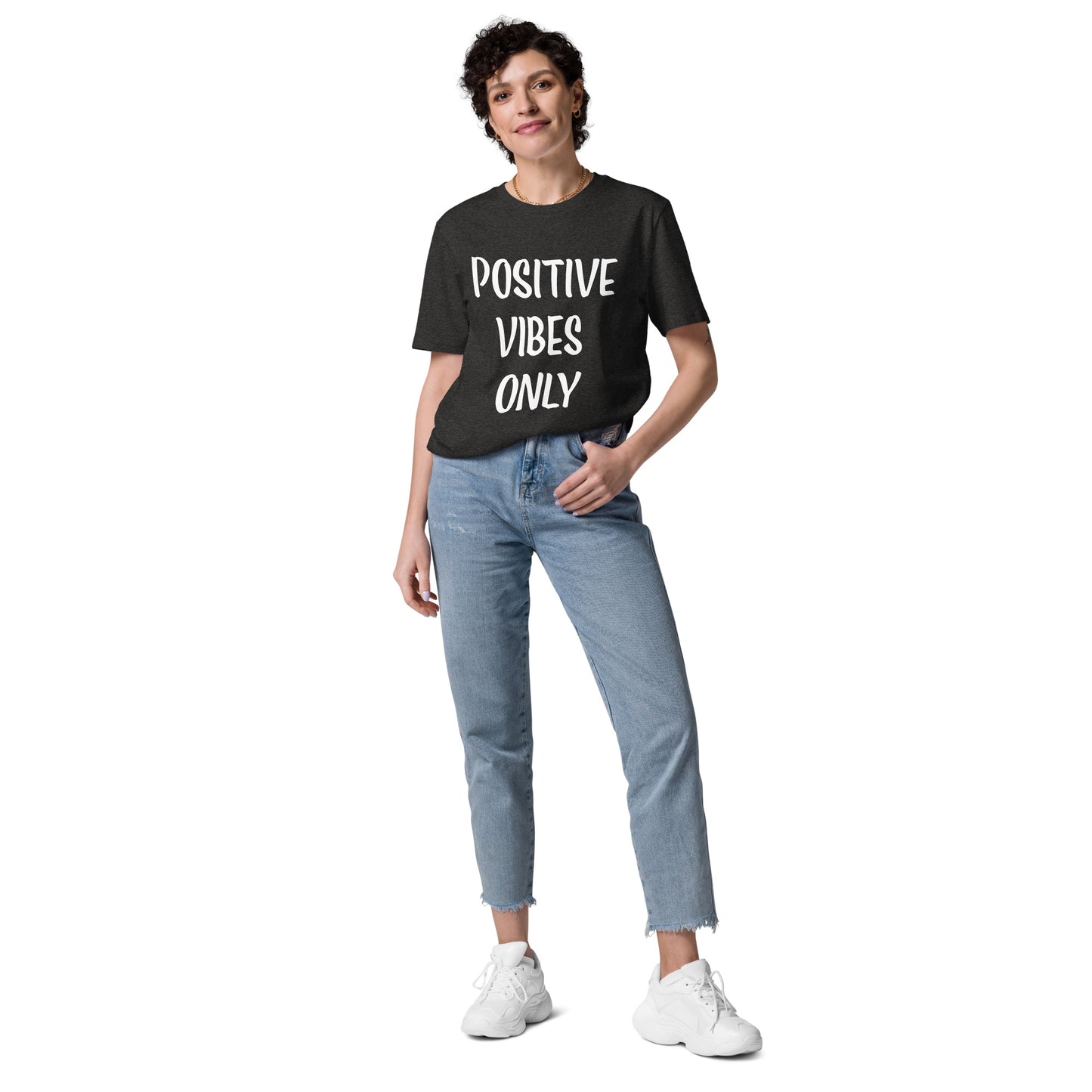 Unisex-Bio-Baumwoll-T-Shirt positive vibes only