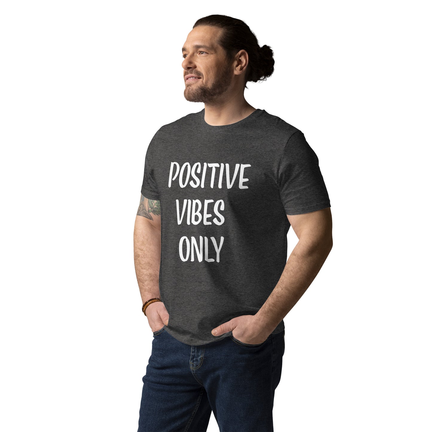 Unisex-Bio-Baumwoll-T-Shirt positive vibes only