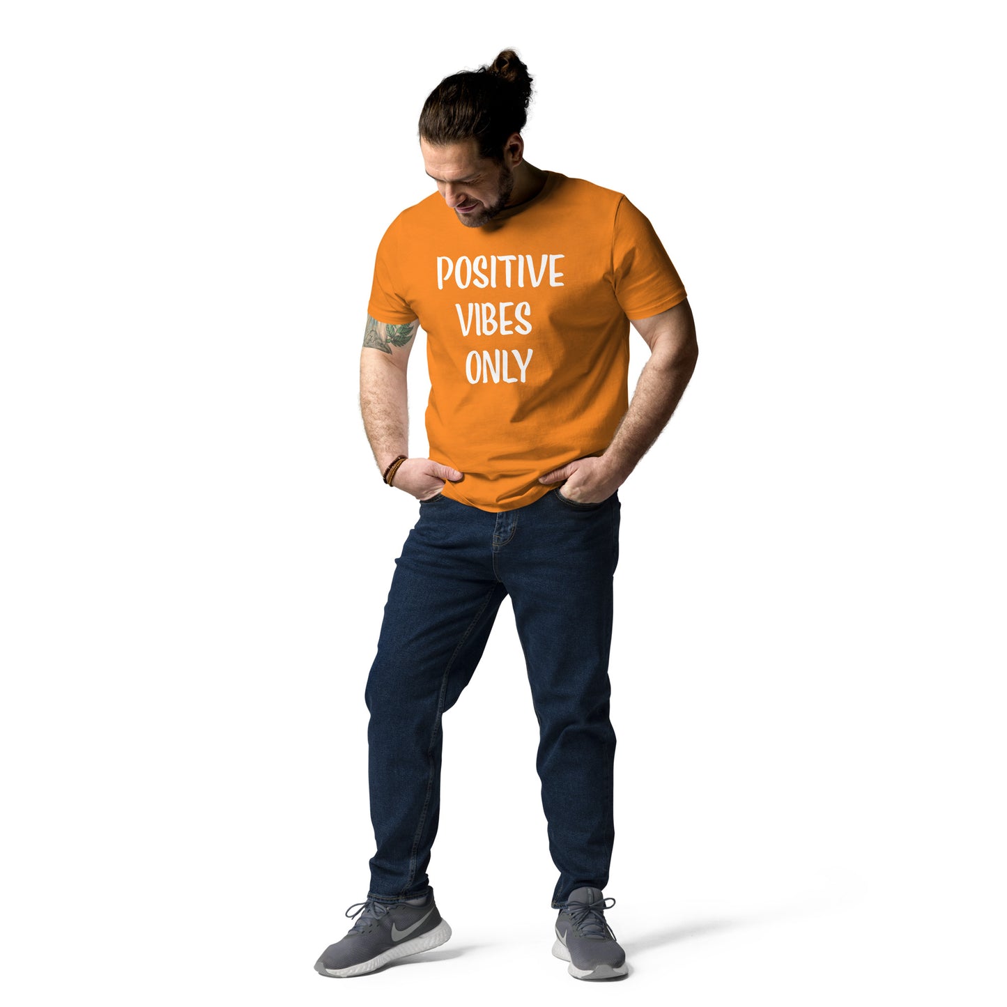 Unisex-Bio-Baumwoll-T-Shirt positive vibes only