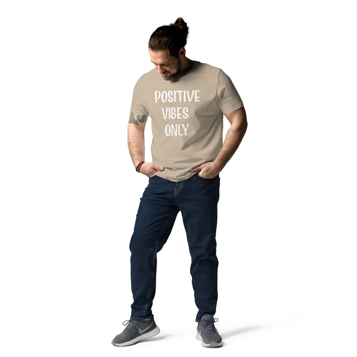 Unisex-Bio-Baumwoll-T-Shirt positive vibes only