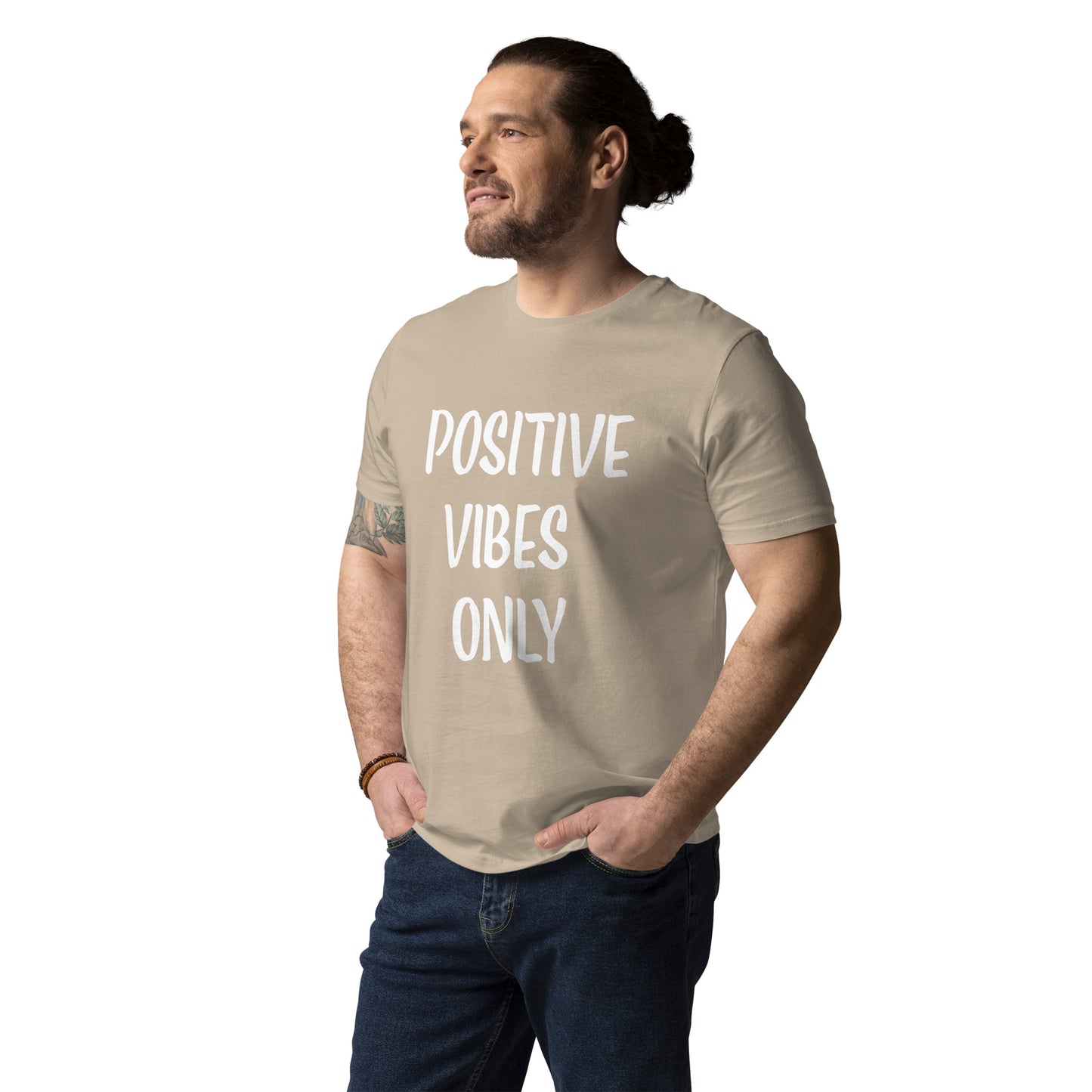 Unisex-Bio-Baumwoll-T-Shirt positive vibes only