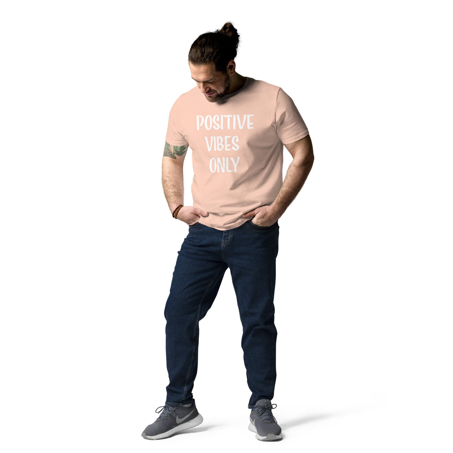 Unisex-Bio-Baumwoll-T-Shirt positive vibes only