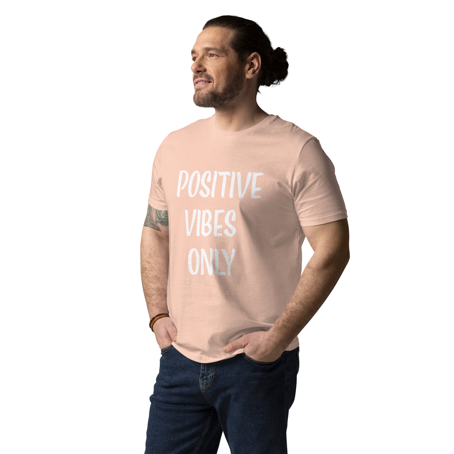 Unisex-Bio-Baumwoll-T-Shirt positive vibes only