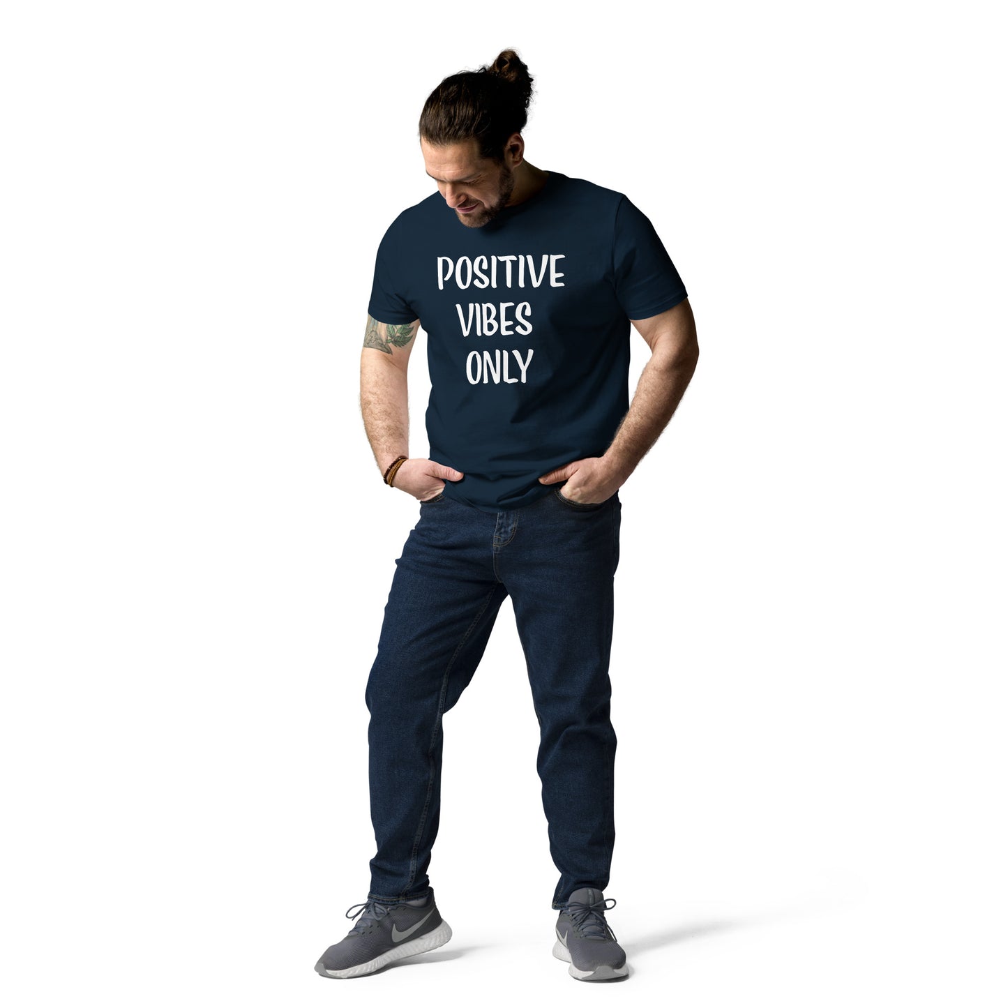 Unisex-Bio-Baumwoll-T-Shirt positive vibes only