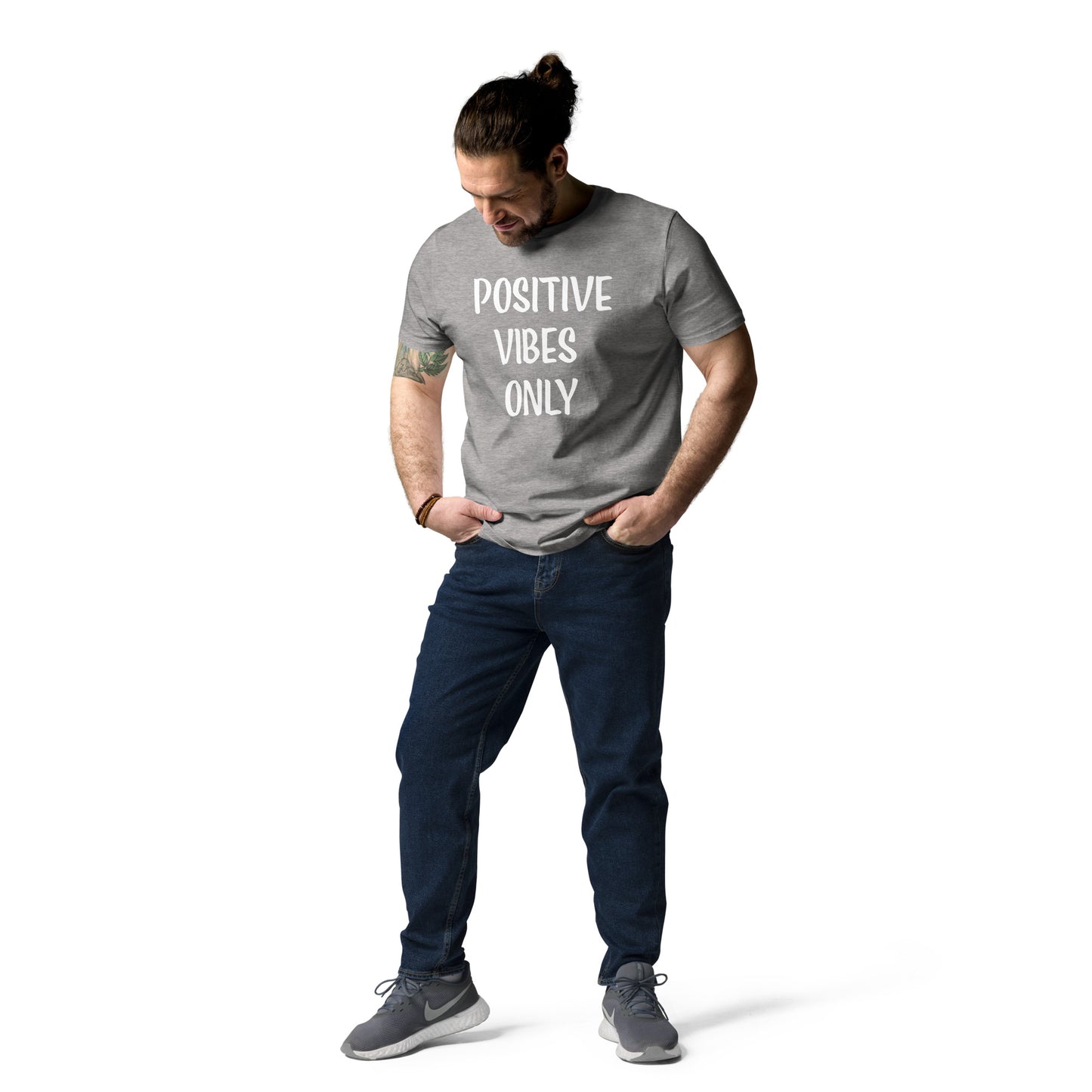 Unisex-Bio-Baumwoll-T-Shirt positive vibes only