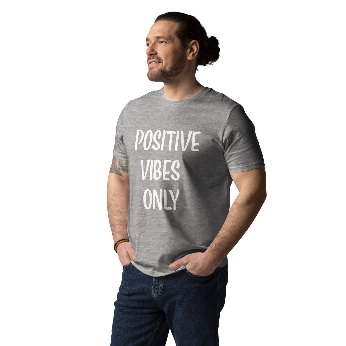 Unisex-Bio-Baumwoll-T-Shirt positive vibes only