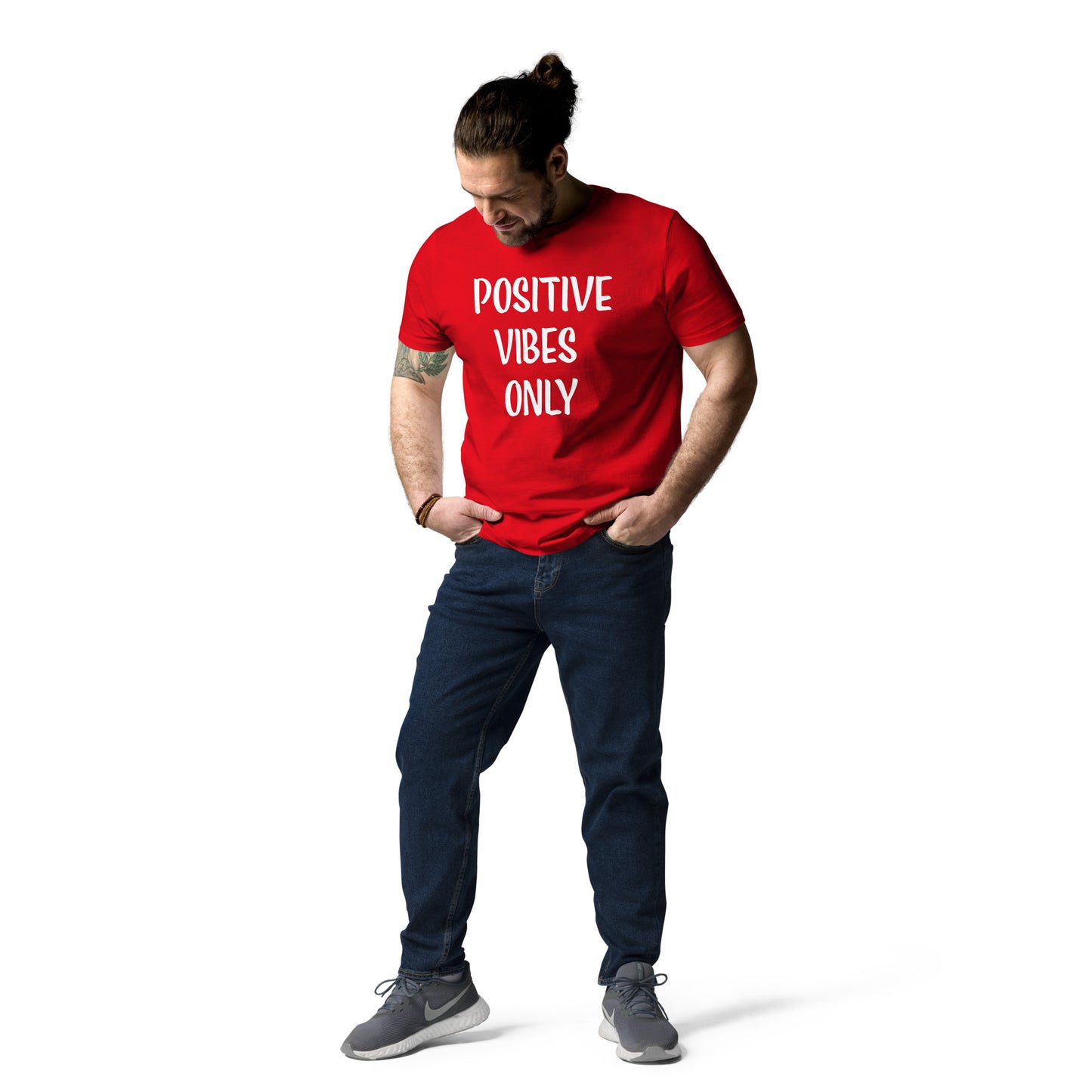 Unisex-Bio-Baumwoll-T-Shirt positive vibes only