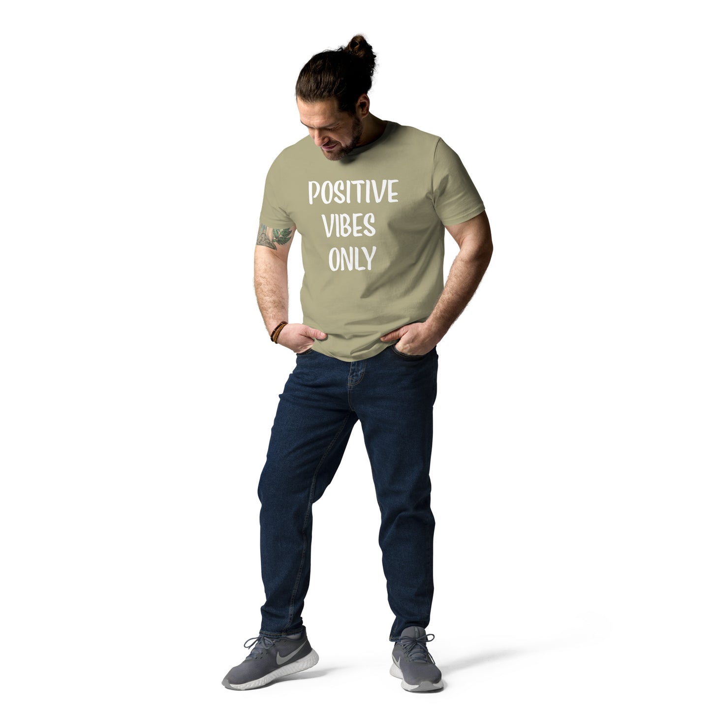 Unisex-Bio-Baumwoll-T-Shirt positive vibes only