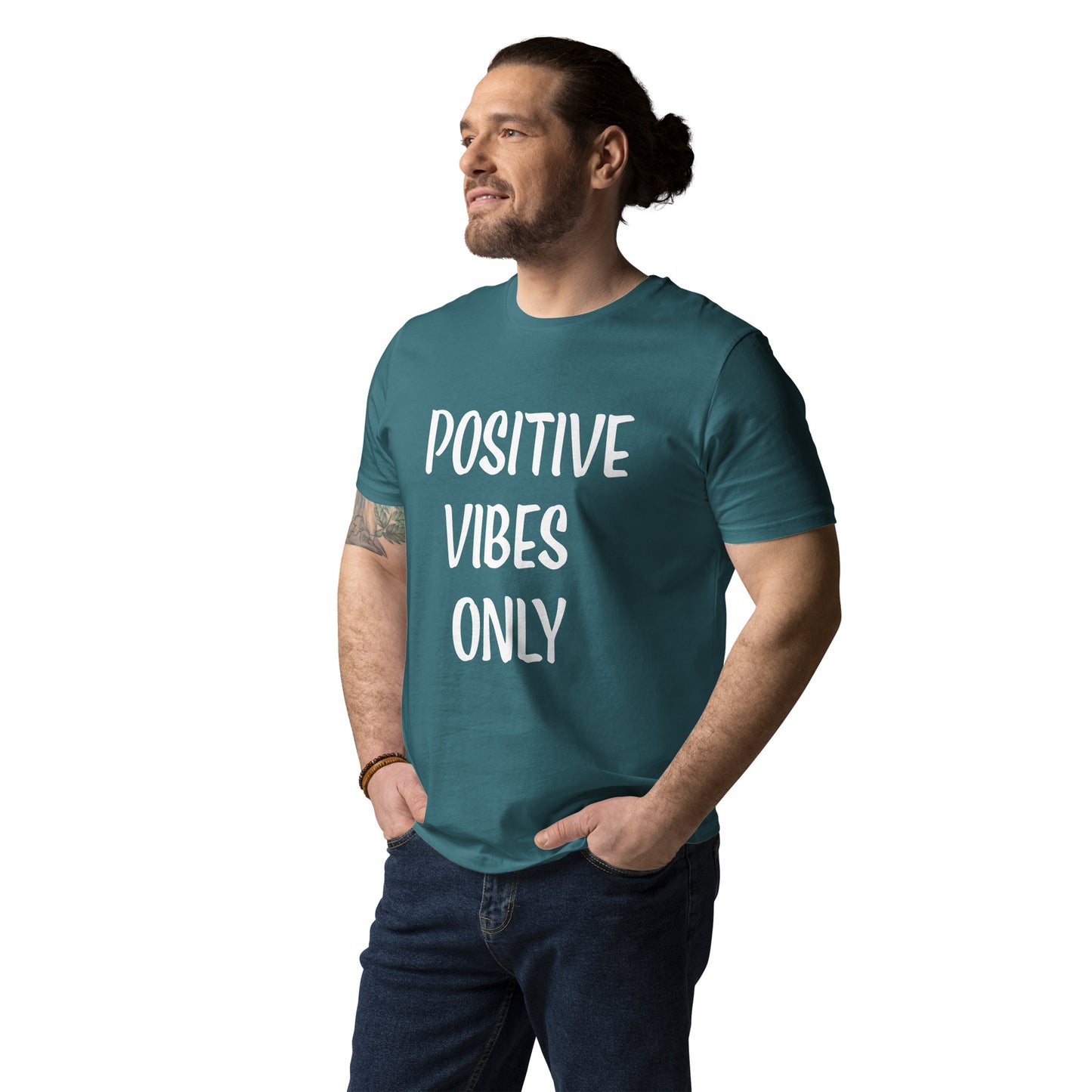 Unisex-Bio-Baumwoll-T-Shirt positive vibes only